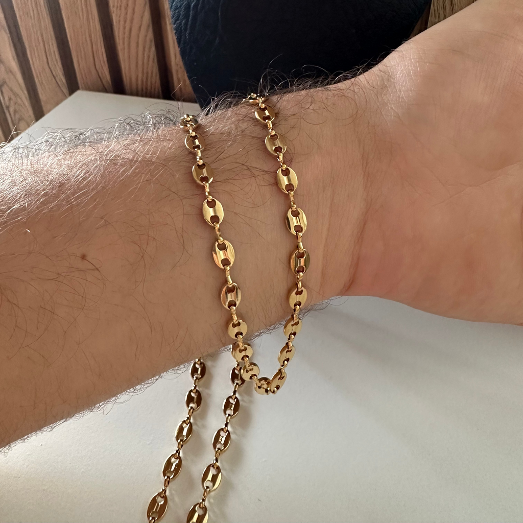CADENA TEJIDO GUCCI ORO LAMINADO 18K