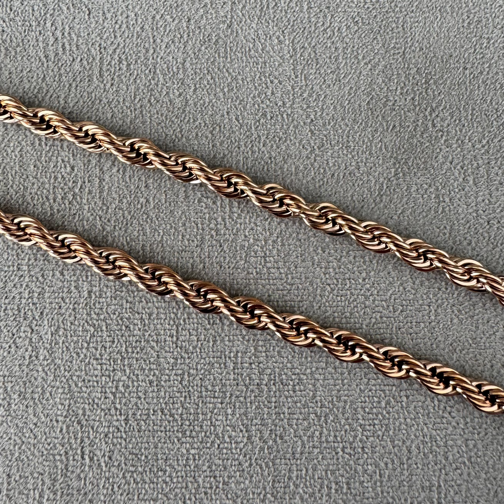 CADENA LAZO ORO ROSA LAMINADO 18K