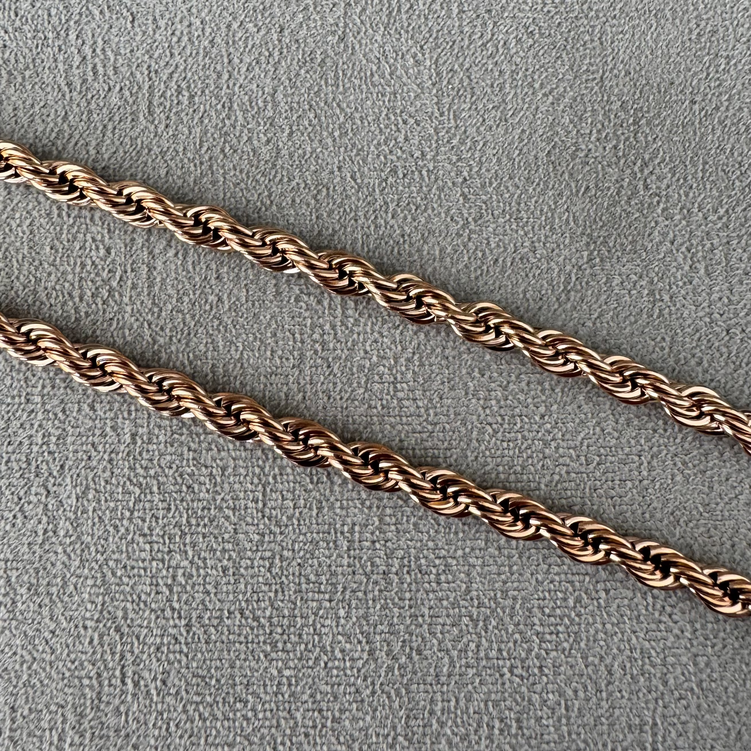 CADENA LAZO ORO ROSA LAMINADO 18K