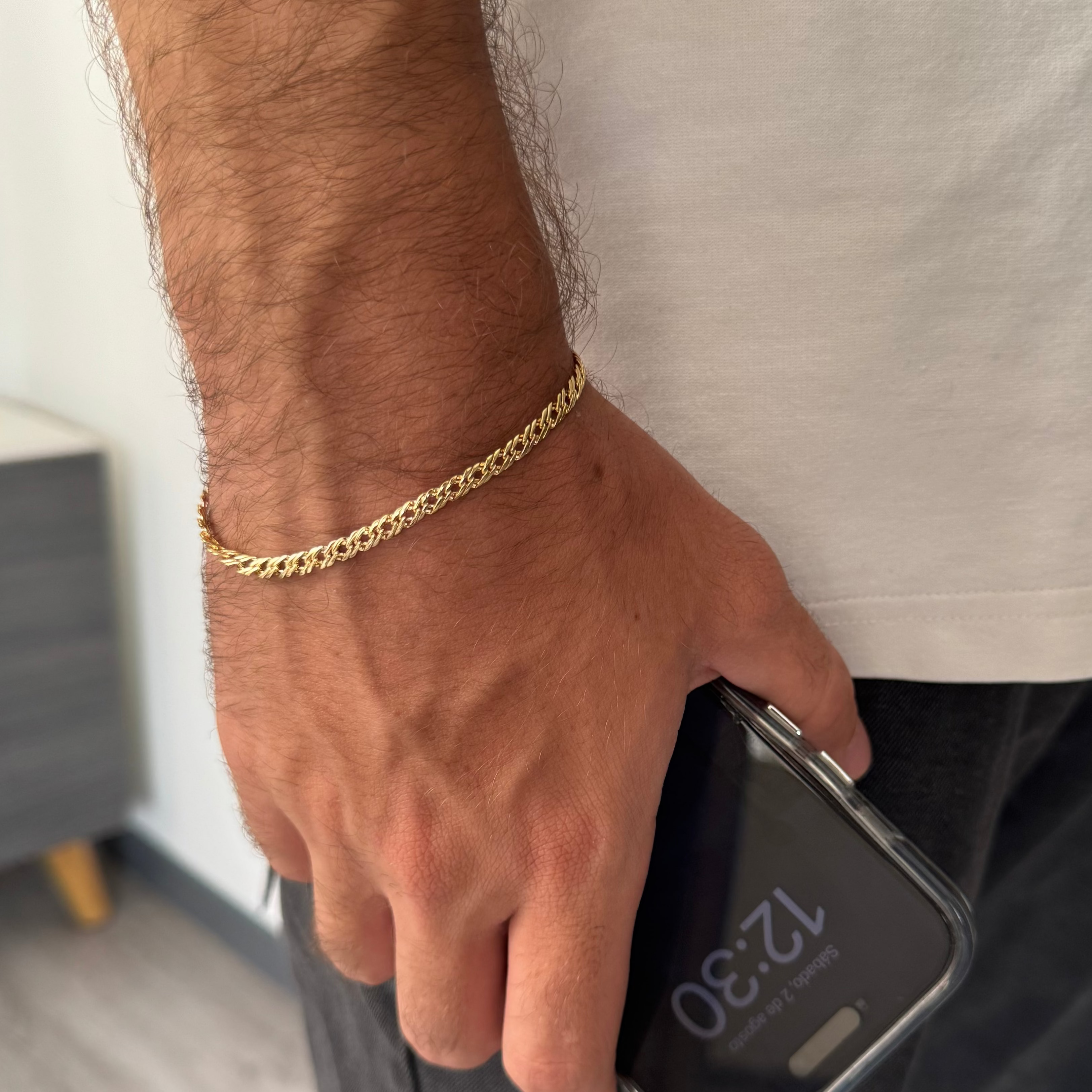 PULSERA ENTRELAZA ORO LAMINADO 18K