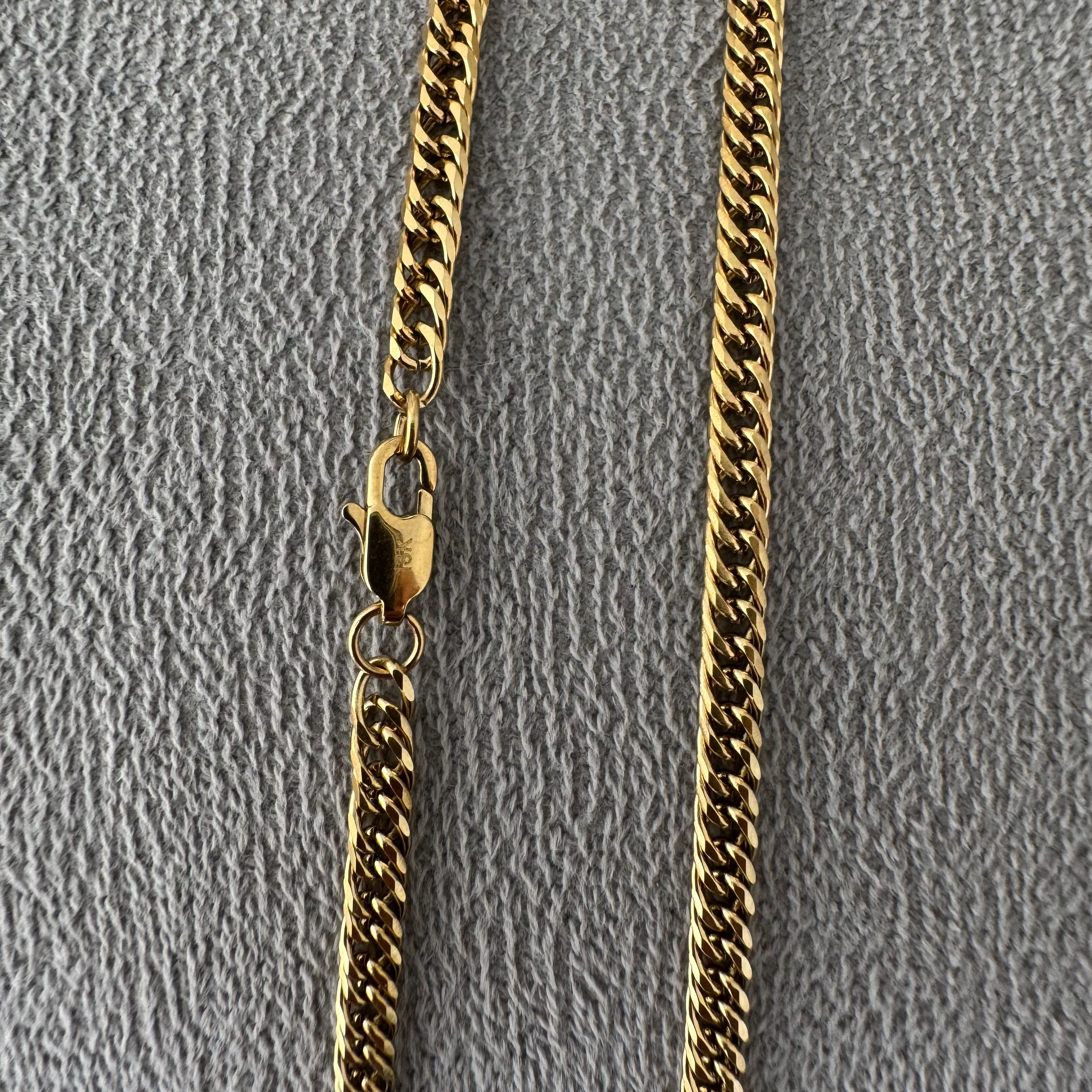 CADENA BARBADA ORO LAMINADO 18K
