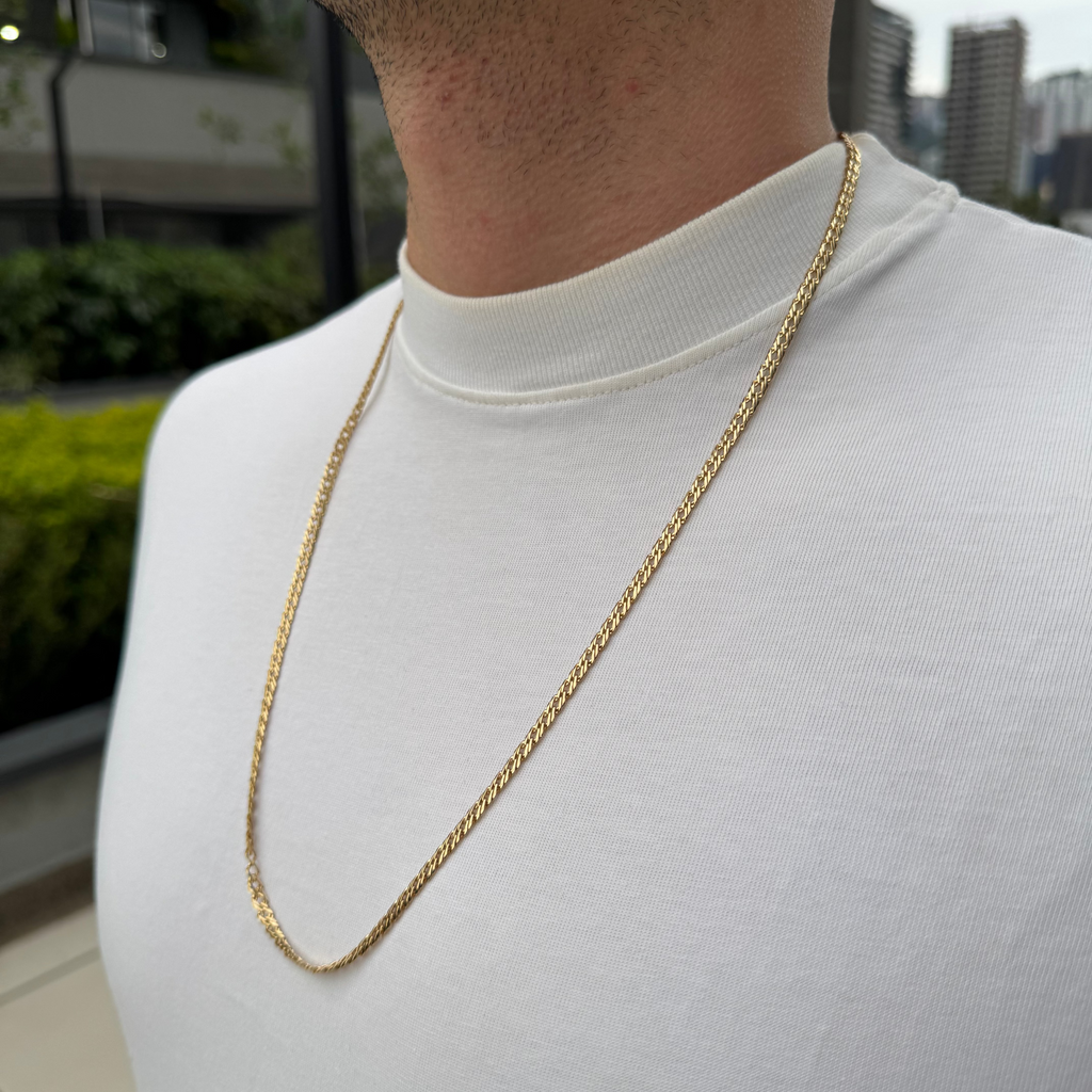 CADENA ENTRELAZADA ORO LAMINADO 18K