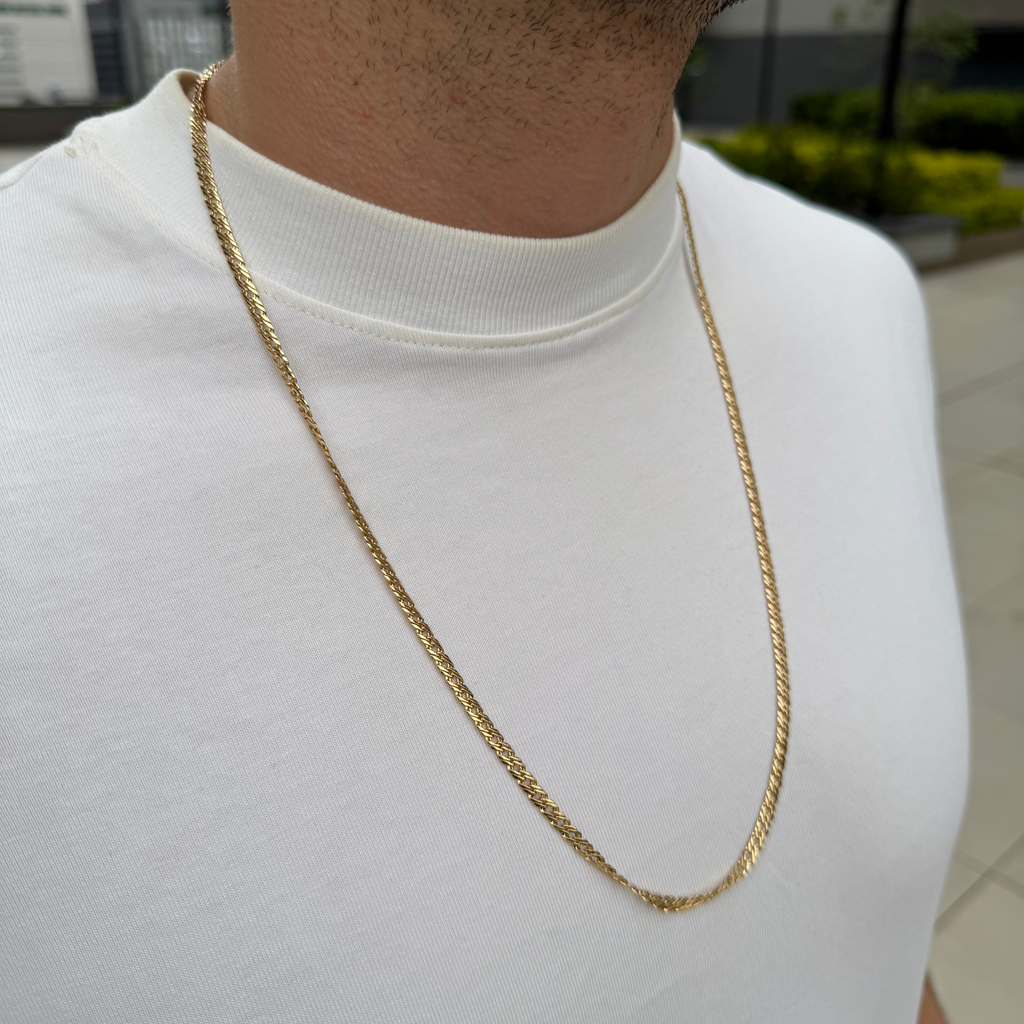 CADENA ENTRELAZADA ORO LAMINADO 18K