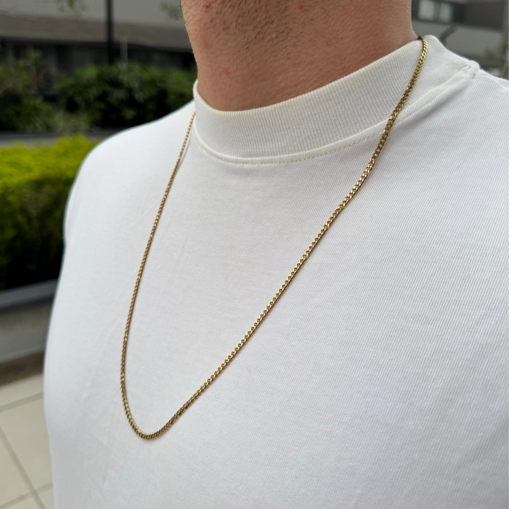 CADENA CUBANA ORO LAMINADO 18K