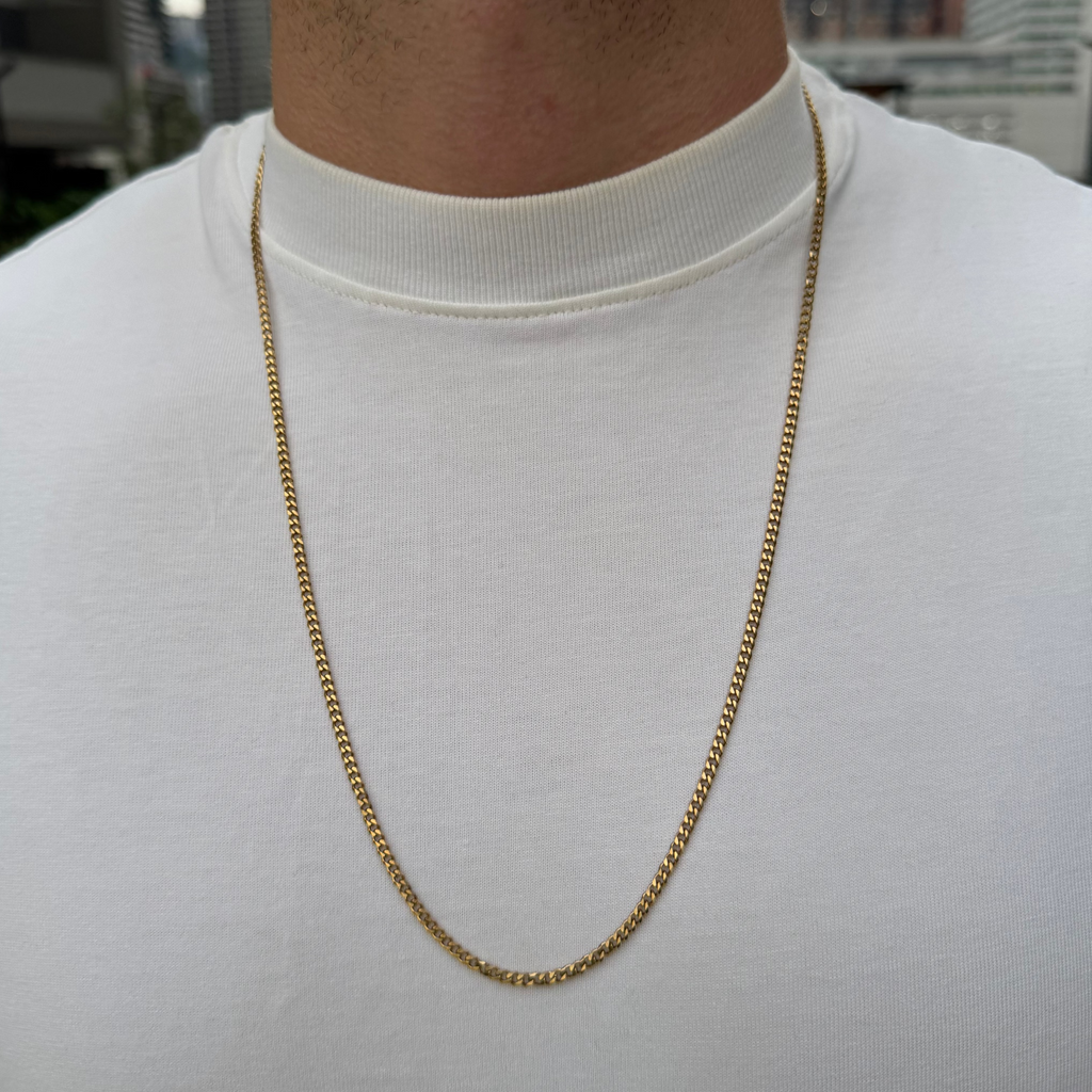 CADENA CUBANA ORO LAMINADO 18K