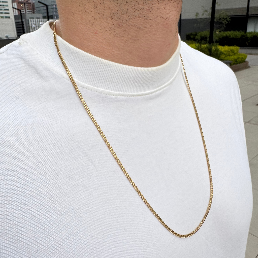 CADENA CUBANA ORO LAMINADO 18K