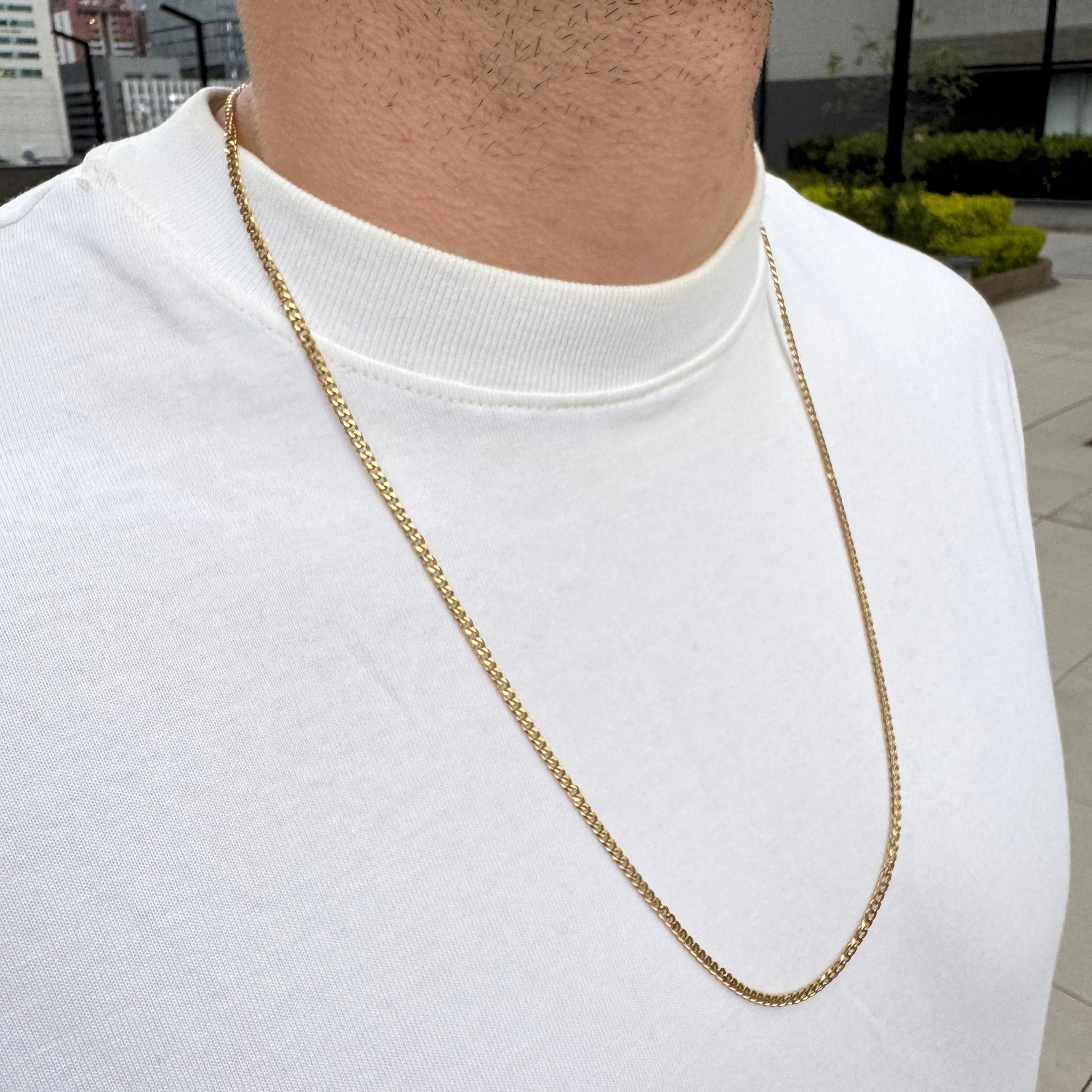 CADENA CUBANA ORO LAMINADO 18K