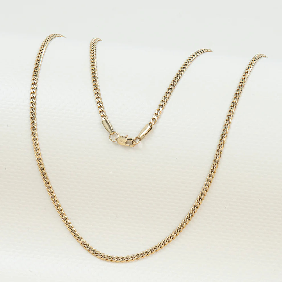 CADENA CUBANA ORO LAMINADO 18K