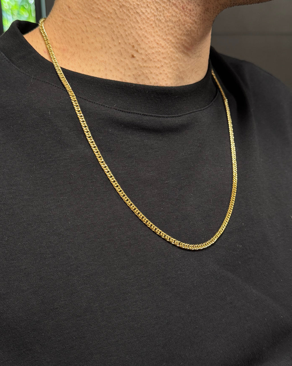 CADENA BARBADA ORO LAMINADO 18K