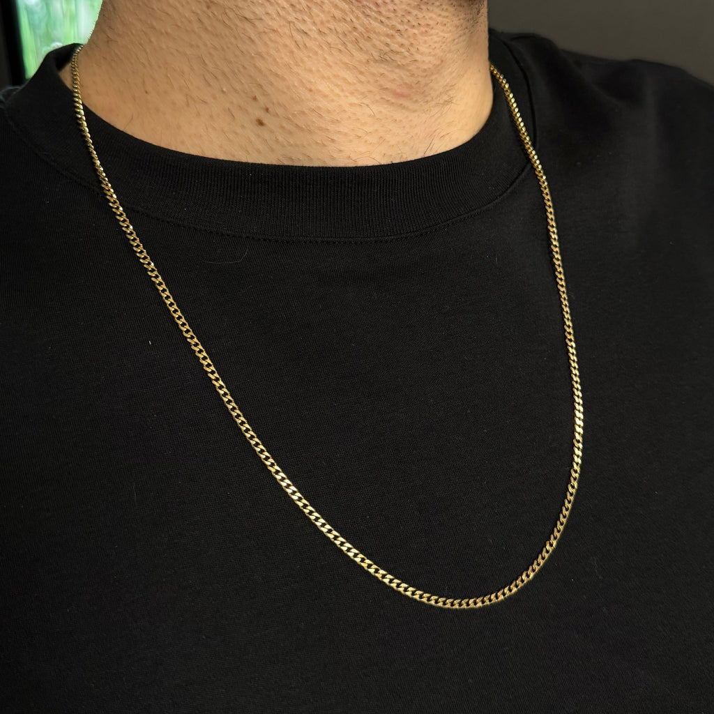 CADENA CUBANA ORO LAMINADO 18K