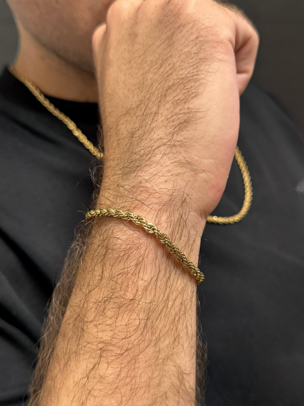 COMBO CADENA + PULSO LAZO ORO LAMINADO 18K