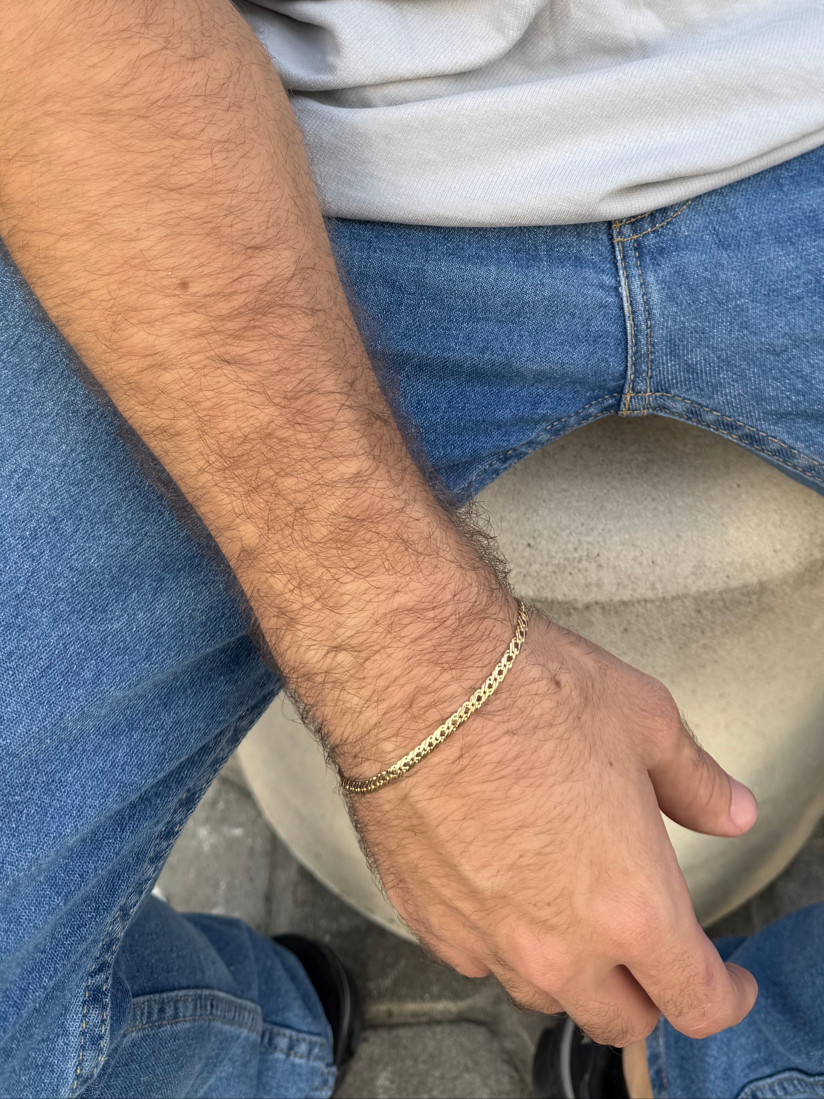 COMBO CADENA + PULSO ENTRELAZADO ORO LAMINADO 18K