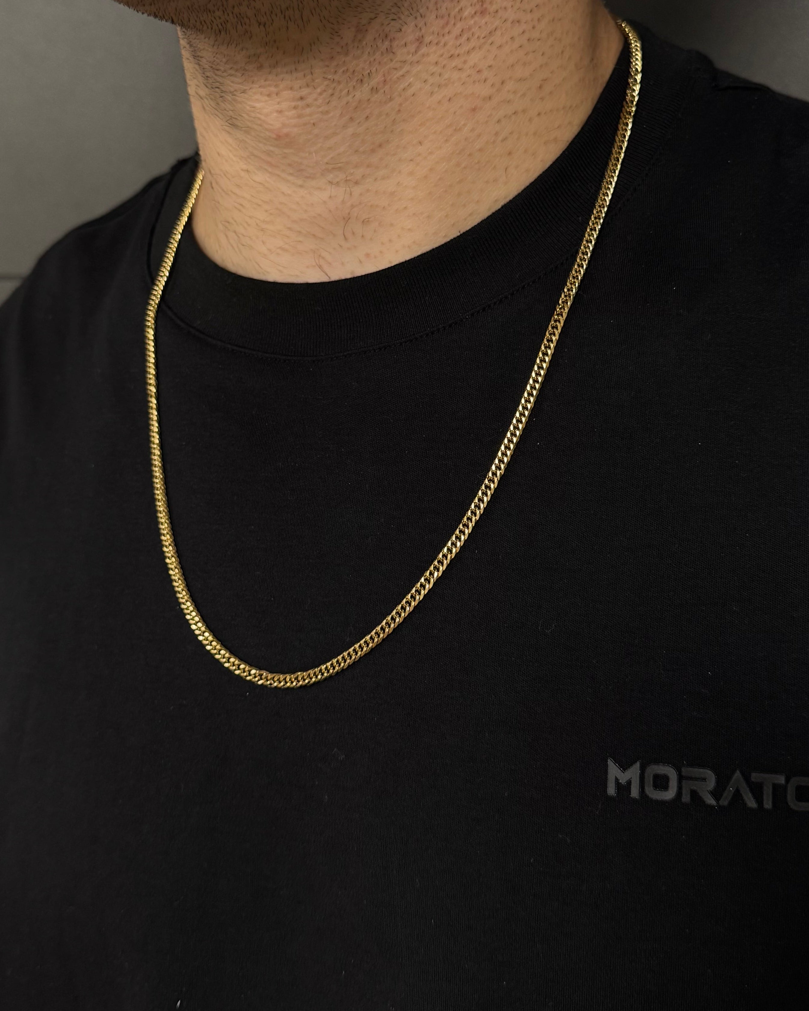 CADENA BARBADA ORO LAMINADO 18K