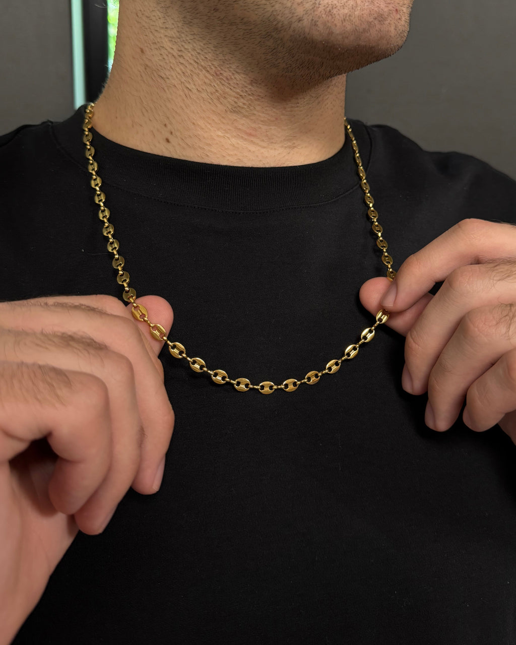 CADENA ESLABON ORO LAMINADO 18K