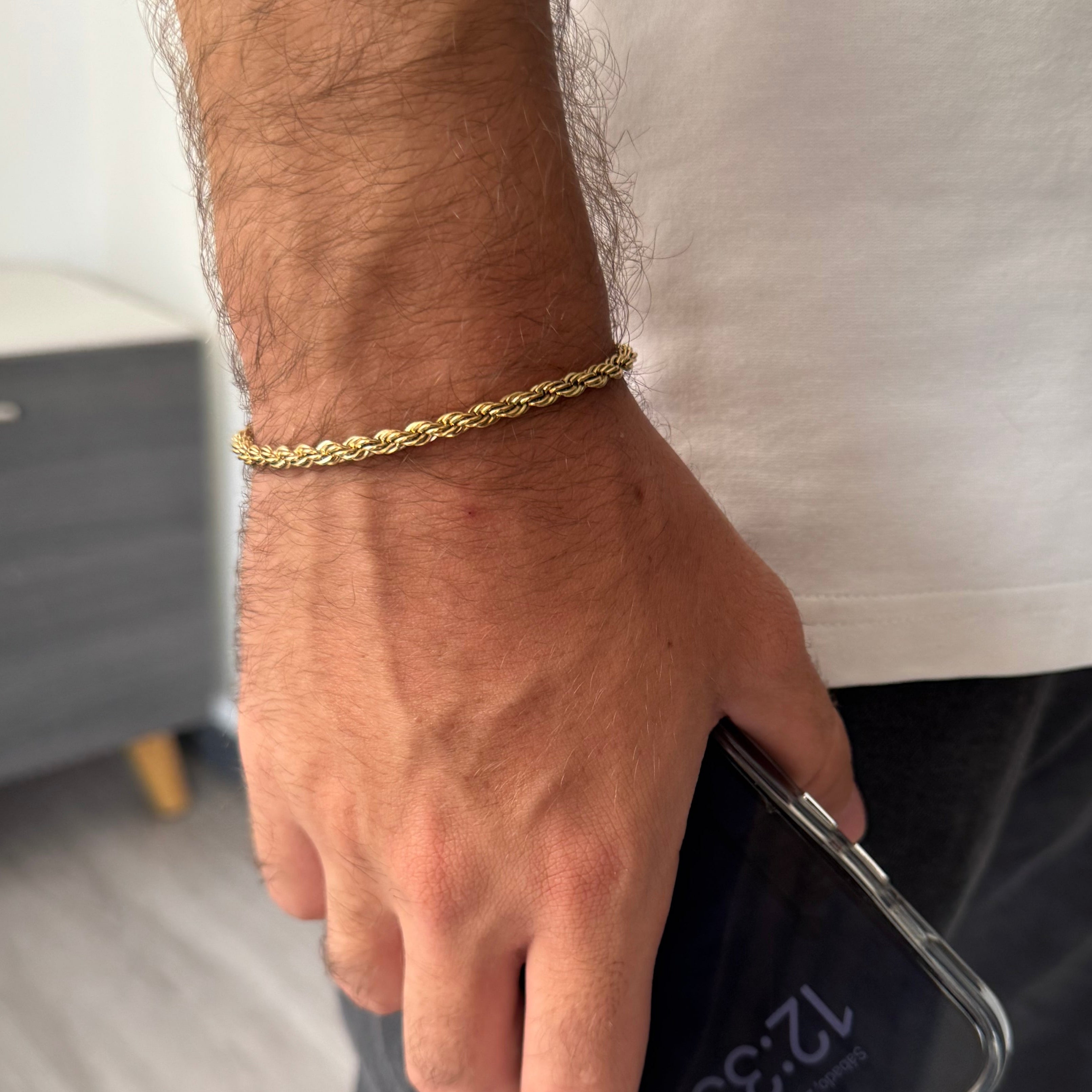 COMBO CADENA + PULSO LAZO ORO LAMINADO 18K