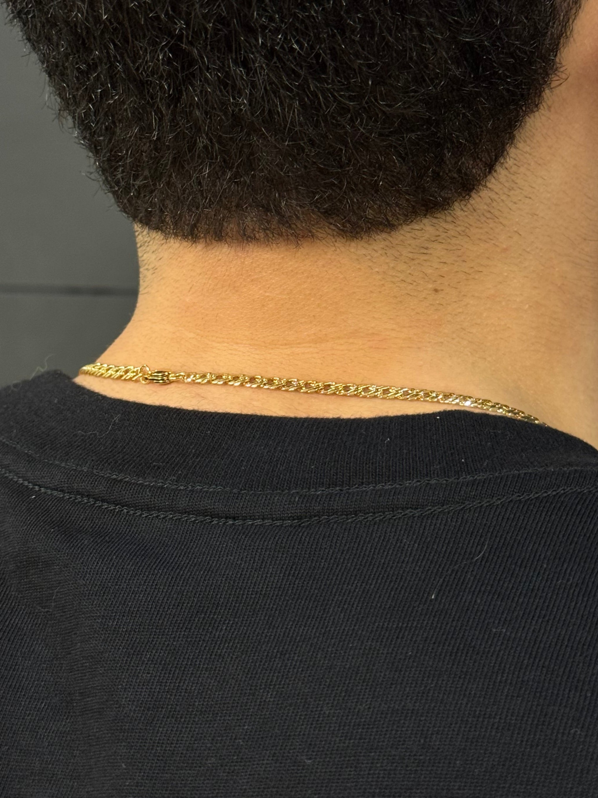 COMBO CADENA + PULSO ENTRELAZADO ORO LAMINADO 18K